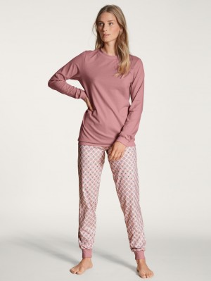 Ropa De Dormir Calida Lovely Nights Pyjama With Cuff Mujer Rosas | 1825NLCOX
