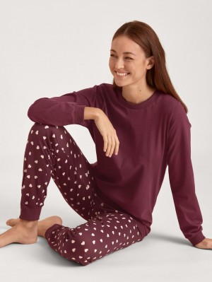 Ropa De Dormir Calida Lovely Nights Pyjama With Cuff Mujer Rojos | 4125WZDMJ