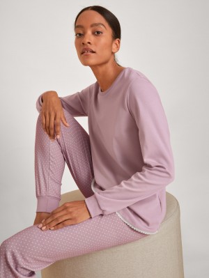 Ropa De Dormir Calida Midnight Dreams Pyjama With Cuff Mujer Mauve Shadow | 5239MKABE