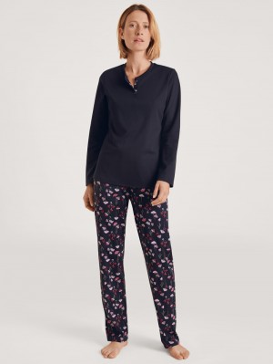 Ropa De Dormir Calida Midnight Mushrooms Pyjama Mujer Azules Azules | 4382HYFCB