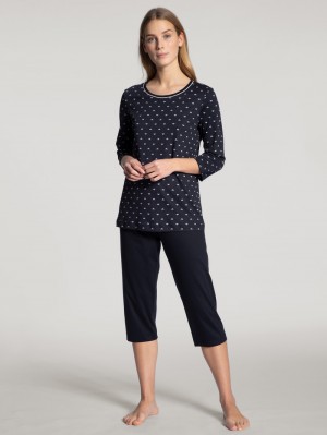 Ropa De Dormir Calida Night Lovers 3/4 Pyjama Mujer Azules Azules | 0532UZPJD