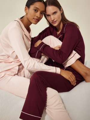 Ropa De Dormir Calida Night Lovers Pyjama Buttoned Mujer Pearl Blush | 7093LAIHE