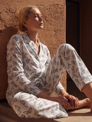 Ropa De Dormir Calida Night Lovers Pyjama Buttoned Mujer Azules | 2069BZTAN