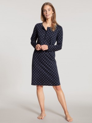 Ropa De Dormir Calida Night Lovers Sleepshirt, Length 100cm Mujer Azules Azules | 4310XVTLW