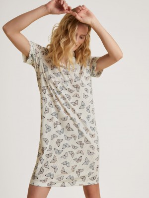 Ropa De Dormir Calida Night Lovers Sleepshirt, Length 95cm Mujer Azules | 2518QWVED