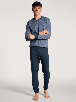Ropa De Dormir Calida Relax Choice Pyjama With Cuff Hombre Azules | 8309KVAEU