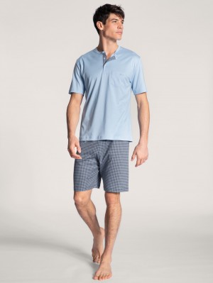 Ropa De Dormir Calida Relax Choice Short Pyjama Hombre Azules | 1524MFOCY