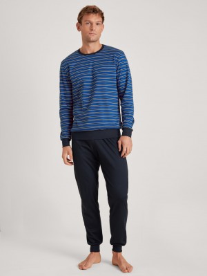 Ropa De Dormir Calida Relax Comfy 5 Pyjama With Cuff Hombre Azules | 0371GMQEK