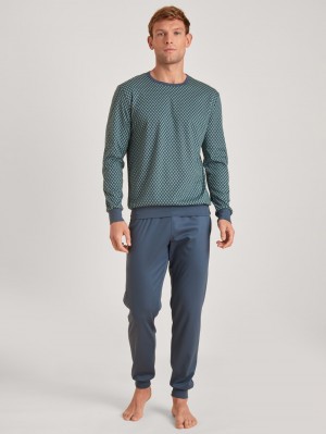 Ropa De Dormir Calida Relax Enjoy Pyjama With Cuff Hombre Azules | 1683WVIYK