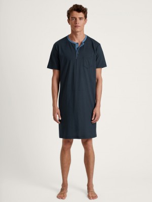 Ropa De Dormir Calida Relax Essentials Nightshirt Hombre Azules | 1830KDUGJ