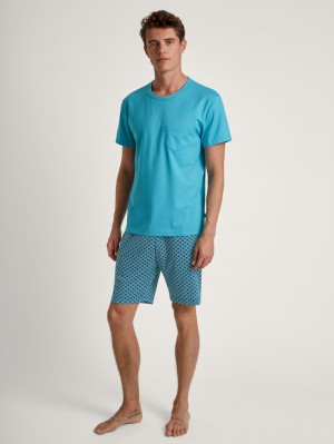 Ropa De Dormir Calida Relax Imprint 3 Short Pyjama Hombre Azules | 1405ZOPJI