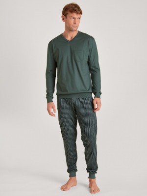 Ropa De Dormir Calida Relax Imprint 4 Pyjama With Cuff Hombre Azules | 9284YTCGN
