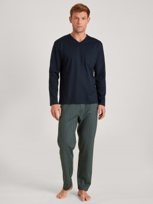Ropa De Dormir Calida Relax Imprint 4 Pyjama Hombre Azules | 1590CHJOX