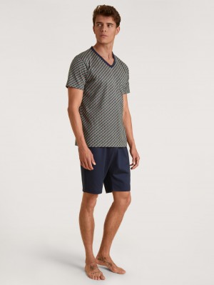 Ropa De Dormir Calida Relax Imprint 5 Short Pyjama Hombre Verdes | 0134REASI