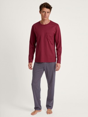Ropa De Dormir Calida Relax Imprint Pyjama Hombre Rojos | 5703GEOQZ