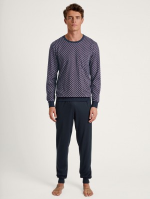 Ropa De Dormir Calida Relax Imprint Pyjama With Cuff Hombre Rojos | 9621DYPEL