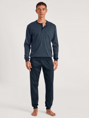 Ropa De Dormir Calida Relax Selected 2 Pyjama With Cuff Hombre Azules | 7483IETPQ