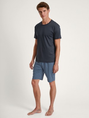 Ropa De Dormir Calida Relax Streamline 2 Short Pyjama Hombre Azules | 6281EGYHQ