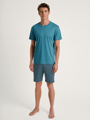 Ropa De Dormir Calida Relax Streamline 3 Short Pyjama Hombre Azules | 7413IENTM