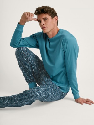 Ropa De Dormir Calida Relax Streamline 3 Pyjama With Cuff Hombre Azules | 0674WGQTL