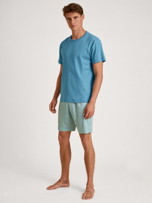 Ropa De Dormir Calida Relax Streamline 3 Short Pyjama Hombre Azules | 6390QKXNV