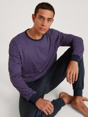 Ropa De Dormir Calida Relax Streamline 5 Pyjama With Cuff Hombre Azules | 6549XUSNM