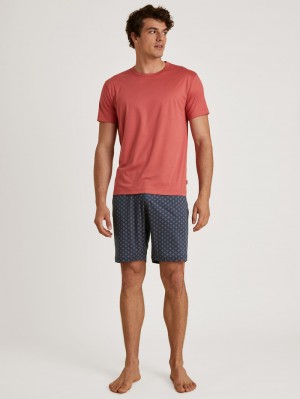 Ropa De Dormir Calida Relax Superlight 5 Short Pyjama Hombre Rojos | 6901DKFUC