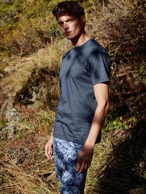 Ropa De Dormir Calida Relax Superlight Short Pyjama Hombre Azules | 1536UOBME