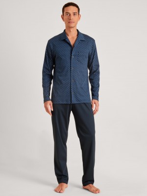 Ropa De Dormir Calida Relax Swiss Edition Pyjama Buttoned Hombre Azules | 2780IQVSY