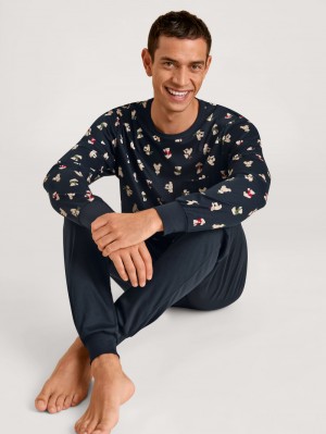 Ropa De Dormir Calida Relax Teddy Pyjama With Cuff Hombre Azules | 3806ZELQA
