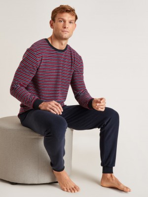 Ropa De Dormir Calida Relax Terry Terry Pyjama With Cuff Hombre Rojos | 7218ISCAU