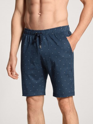 Ropa De Dormir Calida Remix Basic Sleep Bermudas Hombre Azules | 6510IODGY