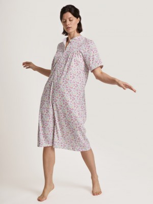 Ropa De Dormir Calida Soft Cotton Nightdress, Length 110 Cm Mujer Flores | 8952FWVYA