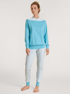 Ropa De Dormir Calida Soulmate Pyjama With Cuff Mujer Azules | 8946ELAJP
