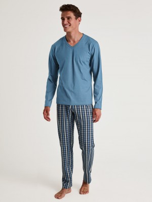 Ropa De Dormir Calida Special Pyjama Hombre Azules | 0384CASGR