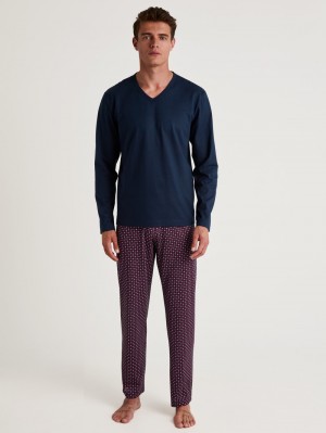 Ropa De Dormir Calida Special Pyjama Hombre Azules | 4809XSJLT
