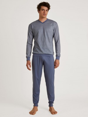 Ropa De Dormir Calida Special Pyjama With Cuff Hombre Azules | 2608SFAZU