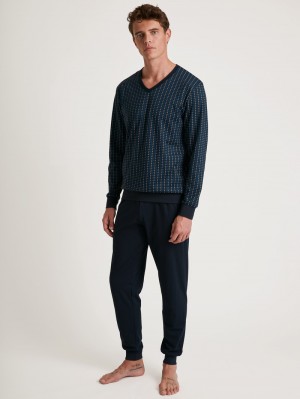 Ropa De Dormir Calida Special Pyjama With Cuff Hombre Azules | 3507OZWBV