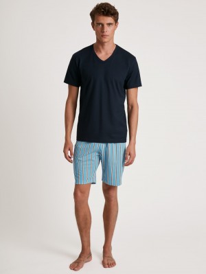 Ropa De Dormir Calida Special Short Pyjama Hombre Azules | 9405GDRAU