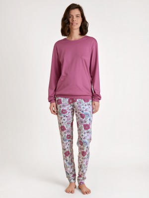 Ropa De Dormir Calida Spring Flower Dreams Cuffed Pyjamas Mujer Rojos | 1063HEWSM