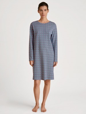 Ropa De Dormir Calida Spring Nights Nightdress Mujer Azules | 4205OQLWM
