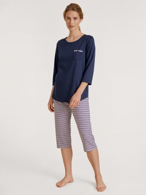 Ropa De Dormir Calida Sweet Dreams 3/4 Pyjama Mujer Azules Oscuro | 9463TVCKD