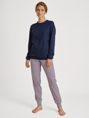 Ropa De Dormir Calida Sweet Dreams Cuffed Pyjamas Mujer Azules Oscuro | 1206OVYPB