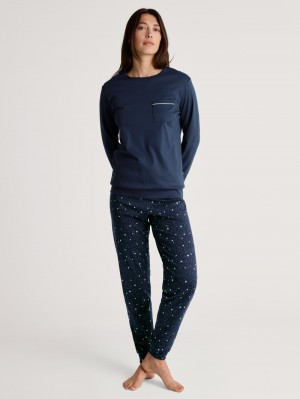 Ropa De Dormir Calida Sweet Dreams Pyjama With Cuff Mujer Azules | 5796EUXYP