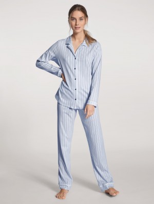 Ropa De Dormir Calida Sweet Dreams Pyjama Buttoned Mujer Azules | 1389RCQAU