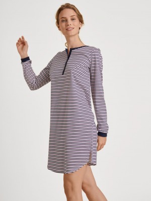 Ropa De Dormir Calida Sweet Dreams Sleepshirt, Length 95cm Mujer Azules Oscuro | 9125KTDIB