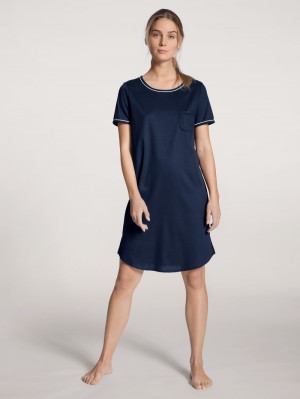 Ropa De Dormir Calida Sweet Dreams Sleepshirt, Length 95cm Mujer Azules | 8509POBYS