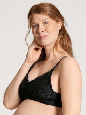 Ropa Interior Calida 100% Nature Mum Nursing Bra Without Underwire, Cradle To Cradle Certified® Mujer Negros | 8504AZRLP