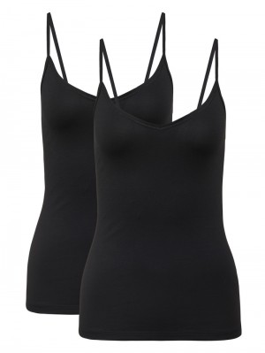 Ropa Interior Calida Benefit Women Spaghetti Top, Pack Of 2 Mujer Schwarz | 0437GVKPB