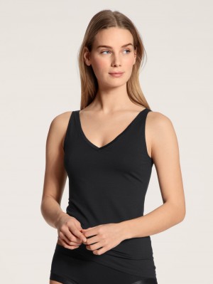 Ropa Interior Calida Cate Tank-top Mujer Schwarz | 0172KJRCA